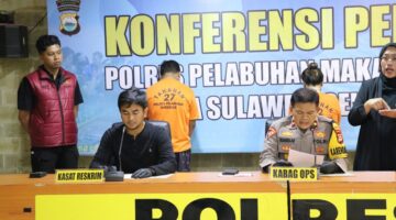 Konferensi Pers Polres Pelabuhan Makassar: 7 Kasus Terungkap, 8 Tersangka Diamankan