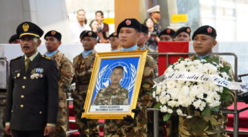 Kasad Pimpin Pelepasan Tiga Jenazah Prajurit TNI Satgas UNIFIL
