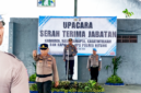 Kapolres Bitung, AKBP Arie Sulistyo Nugroho, S.I.K., M.H., memimpin jalannya upacara Sertijab. (Ft.talia)