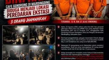 Digerebek Dini Hari, Cafe Gondrong di Mardingding Diduga Jadi Lokasi Peredaran Ekstasi, Tiga Orang Ditahan