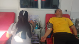 Kapolres Bitung AKBP Arie Sulistyo Nugroho, S.I.K., M.H., saat melakukan Donor darah. (Dok. Istimewa)
‎