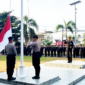 ‎Pengibaran Sangsaka Merah Putih, Oleh Personel Polres Bitung. (Dok. Istimewa)