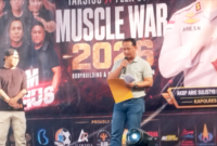 ‎Kapolres Bitung AKBP Arie Sulistyo Nugroho, S.H., S.I.K., M.H., saat membuka kegiatan Tarsius X Flex GYM Muscle War 2026 (Dok. Istimewa)
