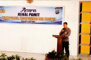 ‎Kapolres Bitung AKBP Arie Sulistyo Nugroho, S.I.K., S.H., M.H., Saat beri sambutan di acara kenal pamit. (Dok. Istimewa)