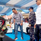 Kapolres Bitung AKBP Arie Sulistyo Nugroho, S.H., M.H., Bersama Dansatrol Kodaeral VIII, Kolonel Laut (P) Marvill Marfel Frits E.D., S.E., M.Tr.Hanla. CRMP., dan Kajari Bitung, Erwin Widihantono, S.H., M.H., Saat berada di atas panggung Utama. (ft. humas polres bitung)