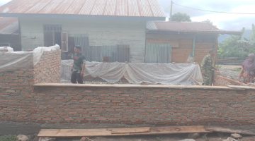 Progres Pembangunan Lima Unit RTLH Program TMMD ke-130 di Kodim 0113/Gayo Lues Capai 27 Persen